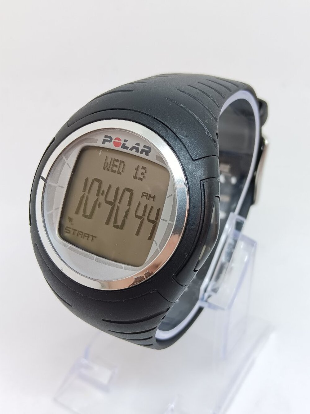 Polar F4 Men's 40mm Black Resin Digital Chronograph Fitness Tracker Watch